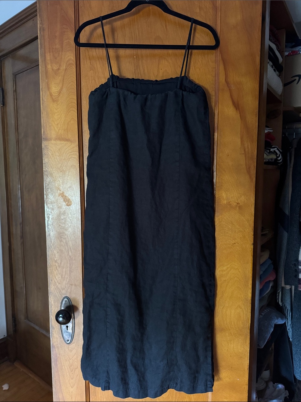 DONNI Black Linen Midi Dress - Picture 4 of 4